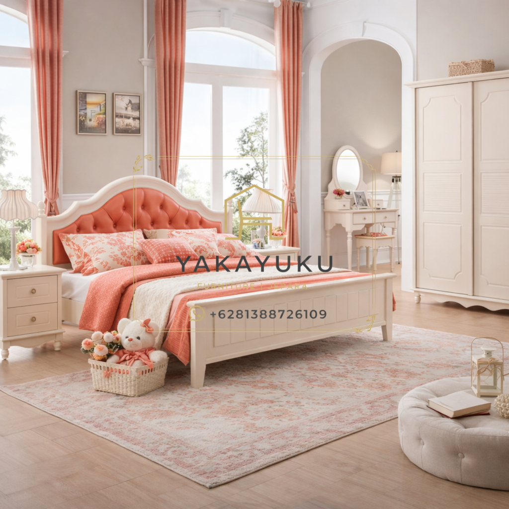 tempat tidur minimalis modern, ranjang kayu modern, set tempat tidur kayu, tempat tidur jok modern, furniture kamar tidur modern